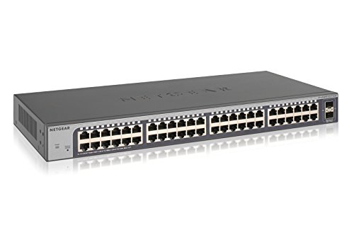 NETGEAR 50-Port Gigabit Ethernet Smart Managed Plus Switch (GS750E) - with 2 x 1G SFP, Desktop/Rackmount, and ProSAFE Lifetime Protection