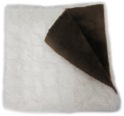 Baby Doll Bedding Sheepskin Huggable Blanky, White/Chocolate