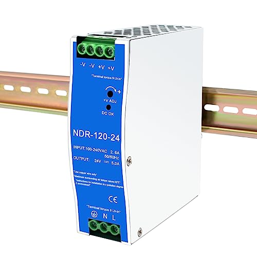 24Vdc Power Supply NDR 120W;Dual Output (Input:100-240VAC,Output:24VDC,50/60HZ) Power Supply Switch Switching Converter DC (24V 5A)