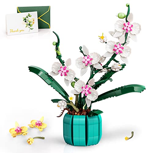 JOJO&Peach Orchid Bonsai Building Set, Build a Artificial Plant Flowers for The Home or Office, Botanical Collection Display Model Ideas Valentines Day Gifts for Adults Kids Ages 14+(811 Pieces)