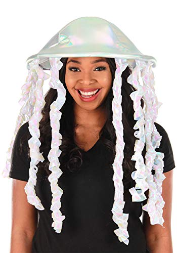 Holographic Jellyfish Plush Hat Standard Silver