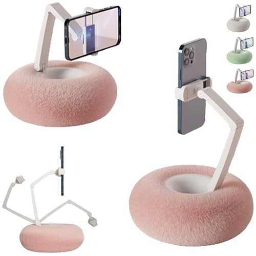 Fuzzy Bowl with Kindle Holder, Kindle Pillow Stand, Tablet Pillow Stand for Bed, Phone Pillow Stand for Reading, Adjustable Tablet Pillow Stand for Lap with Detachable Bowl