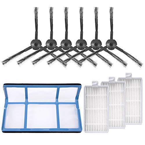 KEEPOW Robot Vacuum Replacement Parts for ILIFE V3 V3s V5 V5s V5s pro Robot Vacuum Cleaner, 1 Primary Filter+3 Pro Robot Vacuum Cleaner Filters+6 Side Brushes, 10 Pack