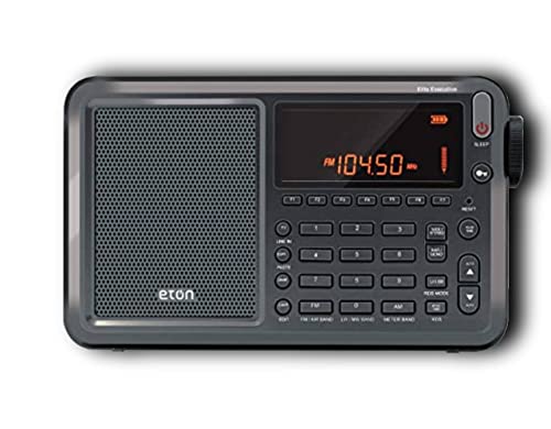 The Elite Executive: AM, FM, longwave, shortwave (SSB) + VHF aircraft band. 700 presets, sync tuning, clock/timer, FM RDS, wide/narrow selectivity. Powerful performance for local/worldwide listening