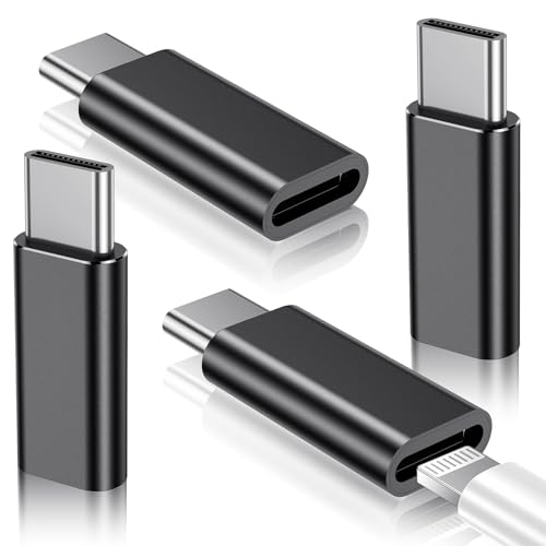 Temdan 4 Pack Lightning to USB C Adapter for iPhone 15/15 Pro/15 Pro Max/15 Plus,Samsung,Gender Changer Adapter,Type C Charger Connector Cable,for iPhone 15 Charger Adapter,Not for Audio/OTG-Black