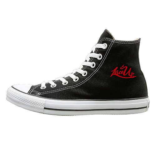 Machine Gun Kelly MGK Lace Up Logo Fashion Casual Canvas High Top Sneakers Unisex 39 Black