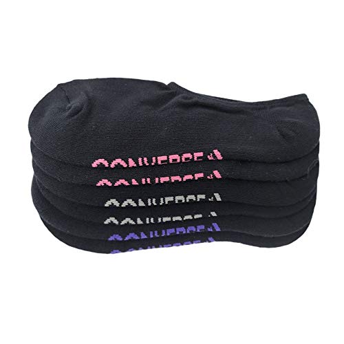 Converse Womens No Show Socks 3 Pack Half Cushion Ultra Low Made For Chucks (Black/Multi)