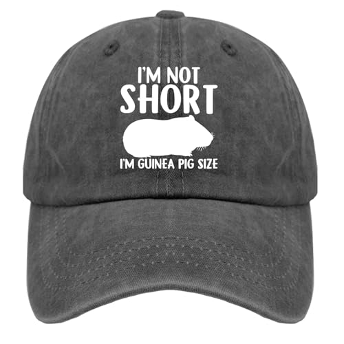 I'm Not Short I'm Guinea Pig Size Cap Youth Golf Hat Pigment Black Dad Hat Gifts for Grandma Sun Cap