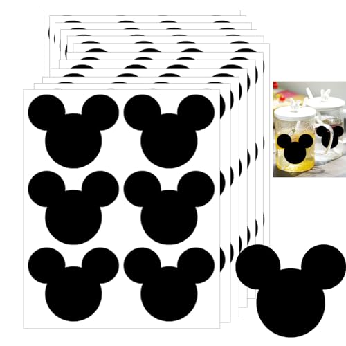 Mickeys Mouse Vinyl Chalk Chalkboard Stickers Minnies Mouse Head Stickers 2.97 x 2.5 Inch PVC Mickeys Stickers Mouse Head Stickers 90 Pack Mickeys Head Stickers For Mickeys Mouse Themed Birthday Party