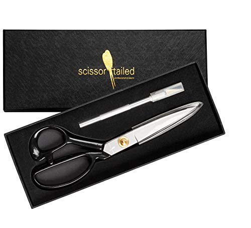 Sewing Scissors Ultra Sharp + Free Craft Knife - 9' Heavy Duty Professional Shears - All Purpose Scissors: Office & Crafts, Perfect for Seamstress, Tailors, Dressmakers, Students, Artists
