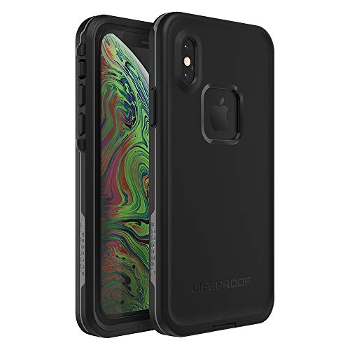LifeProof IPhone Xs (ONLY), Not compatible with IPhone X FRĒ Series Case - ASPHALT (BLACK/DARK GREY), Waterproof IP68, Built-in Screen Protector, Port Cover Protection, Snaps to MagSafe