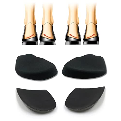 Feedlex Medial & Lateral Heel Wedge Silicone Insoles, Supination & Pronation Corrective Heel Insoles, Gel Adhesive Shoe Inserts for Foot Alignment, Knock Knee Pain, Bow Legs, O/X Type Leg-2 Pairs