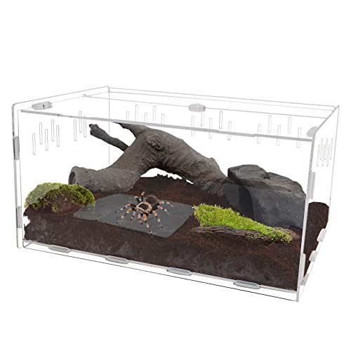 winemana Reptile Terrarium, Tarantula Enclosure, 16' x 11' x 6' Acrylic Large Feeding Tarantula Habitat Box for Small Animals Insect Home Office