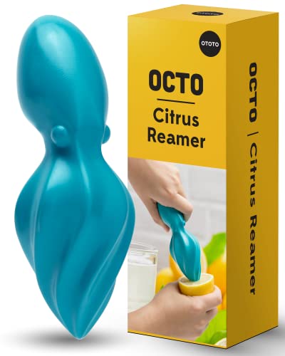 OCTO Lemon Juicer Hand by OTOTO - Easy to Hold Lemon Squeezer Manual for Lemon, Lime, Oranges - BPA Free, Dishwasher Safe Citrus Juicer Hand Press Manual - Fun Kitchen Gadgets & Tools