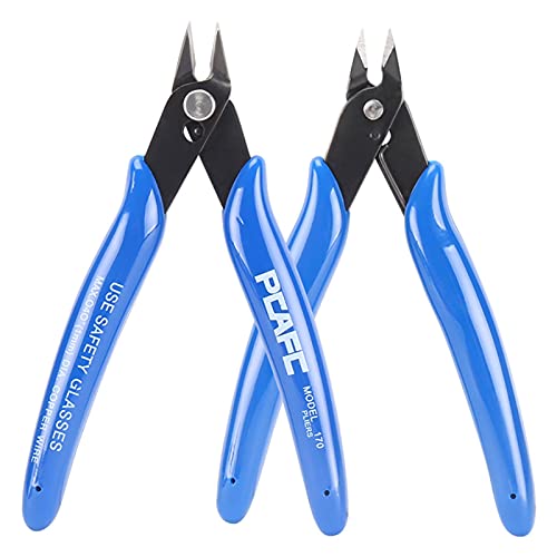 SUTK 10pcs Wire Cutters PCAFC 170 Diagonal Pliers Clamp Hand Mini Snips Stainless Steel Nipper Trimmer Tools Blue Red (Color : 10pcs Blue)