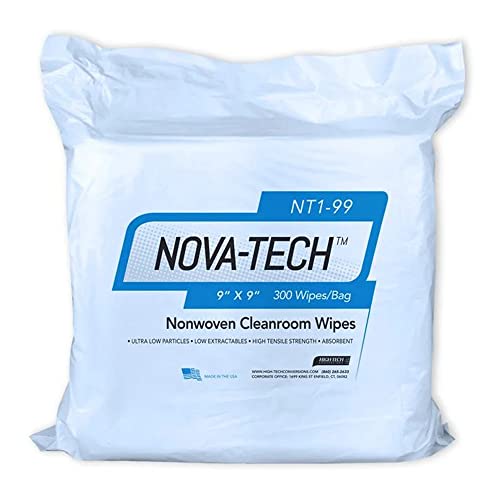 High-Tech Conversions NT1-77 NOVA-TECH Lint Free Nonwoven Cleanroom Wipe, 7' Width x 7' Length (Bag of 330)