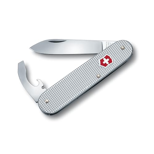 Victorinox Bantam Alox Swiss Army Knife, 5 Function Swiss Made Pocket Knife with Large Blade, Screwdriver and Bottle Opener – Silver