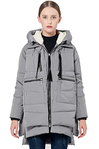 Orolay Women's Thickened Down Jacket Gray Small
