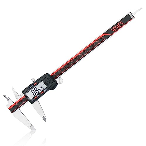 VINCA Digital Caliper, DCLA-0805 0-8 Inch/200mm, Inch/Millimeter/Fractions Conversion, Stainless Steel, Large LCD Screen
