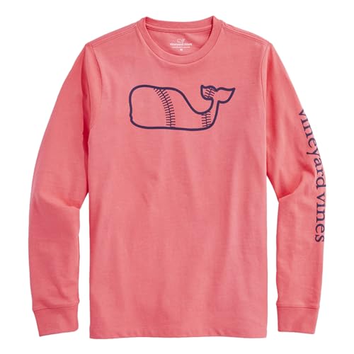 vineyard vines Boys' Baseball Whale Long-Sleeve Tee, Rum Runner