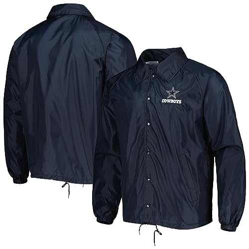 dunbrooke Men's Navy Dallas Cowboys Coaches Classic Raglan Full-Snap Windbreaker Jacket