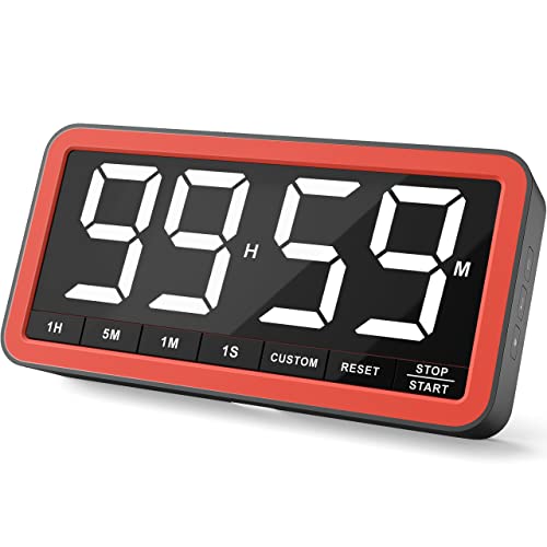 VOCOO Digital Kitchen Timer with 7.8” Extra Large Display, Magnetic LED, with 3 Brightness, 4 Alarms and 3 Volume Levels, Battery Powered Countdown Count Up Timer for Cooking, Classroom, Home Gym