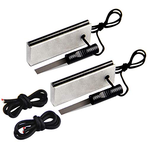 AOFAR Magnesium Fire Starter AF-374 (2-Pack) Waterproof Fire Steel Pouch for Camping, Hiking, Hunting, Backpacking,Outdoor Survival fire Striker kit