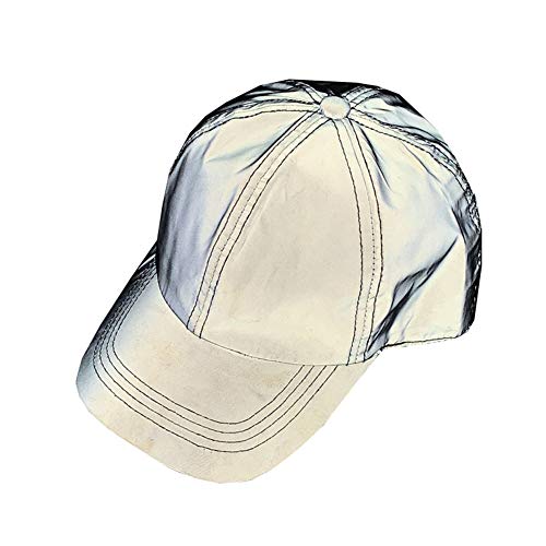 PAODIKUAI Men and Women Night Reflective Hat Runner Cap Visor Bucket Hat Flash Rave Festival Boonie Cap (Baseball Cap)