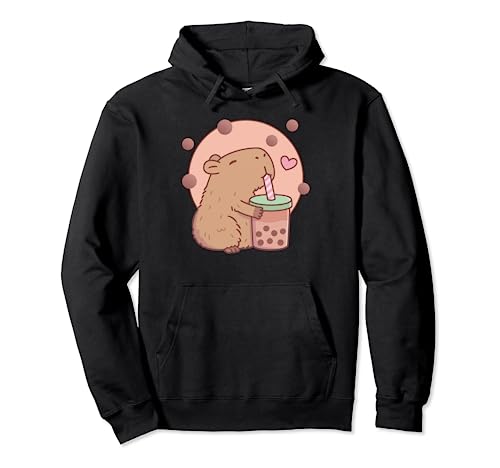 Capybara Bubble Tea Capyboba Boba Milk Tea Lovely Animal Pullover Hoodie