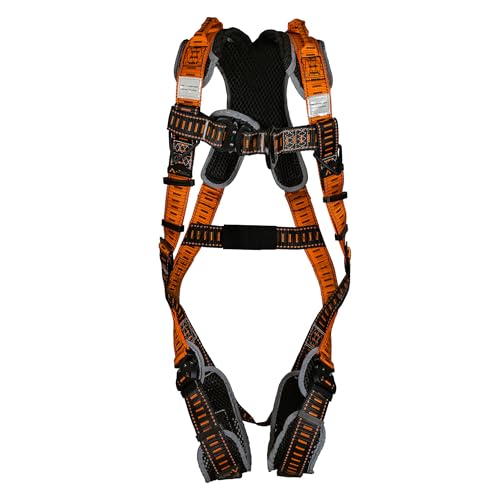 Malta Dynamics Razorback Elite Sternal D-Ring Safety Harness Fall Protection, Aluminum, Lightweight Full Body Harness, Quick Connect Buckles, Sewn-In Safety Belt - OSHA/ANSI Compliant (L-XL)