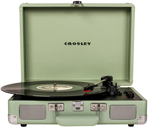 Crosley CR8005F-MT Cruiser Plus Vintage 3-Speed Bluetooth in/Out Suitcase Vinyl Record Player Turntable, Mint