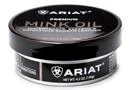 ARIAT Mink Oil Paste for Leather and Vinyl, 4.2 oz Tin (130g), Waterproof and Soften Boots, Shoes, Jackets, Saddles, and Gloves