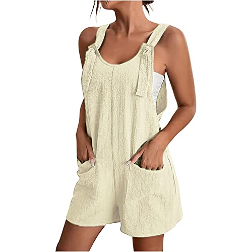 Lightning Deals of Today Todays Daily Deals Tie Dye Jumpsuit Women Rompers Overalls Women Summer Thick Strap Short Romper Western Outfit for Women Day Prime Deals Today 2024 Beige 4X-Large