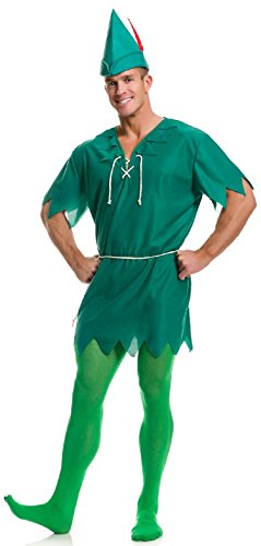 Charades Unisex Adult Peter Pan Adult Sized Costumes, Green, X-Large US