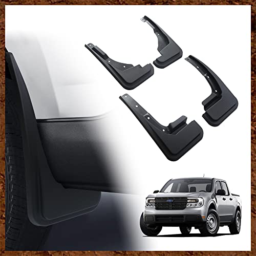 Muslogy for 2024 Maverick Mud Flaps Front & Rear Mud Guards Accessories No Drilling Required Exterior Accessories Splash Guard Compatible with Ford Maverick 2022 2023 2024 Pcs