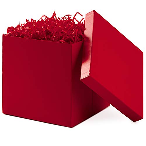 Hallmark 7' Gift Box with Lid (Red) for Christmas, Birthdays, Father's Day, Bridal Showers, Weddings, Baby Showers, Valentine's Day and Graduations