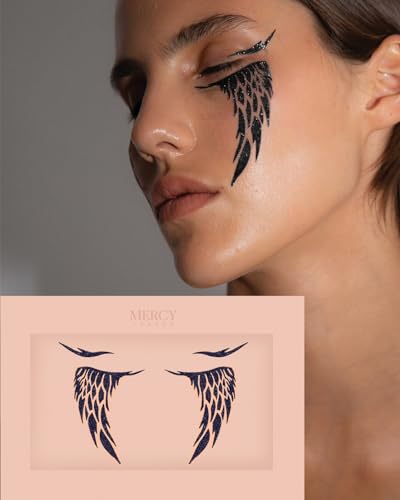 Fallen Angel Face Jewels  Mercy London Angel Costume Accessories Face Gems Jewels All In One Halloween Stick On Eyelash Sticker