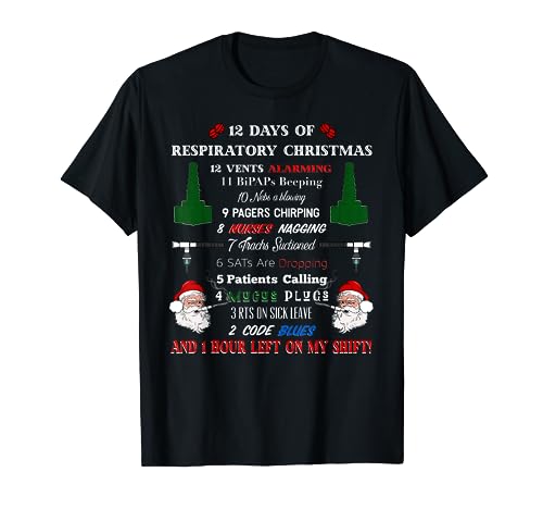 12 Days of Respiratory Therapist Christmas T-Shirt