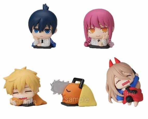 Chainsaw Man Stasto Stand Stone Onemutan Sleepy Head Mini Figure Mascot Pochita Denji Makima Power AKI Hayakawa Set of 5 Gacha Gashapon Capsel Figure Japanese Ver.