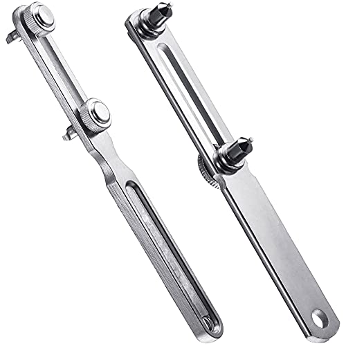 2 Piece Adjustable Watch Back Case Opener Kit Stainless Steel 58 mm and 50 mm Alloy Wrench Type Watch Back Cover Opener Watch Back Remover Tool for Battery Replacement Watch Repair