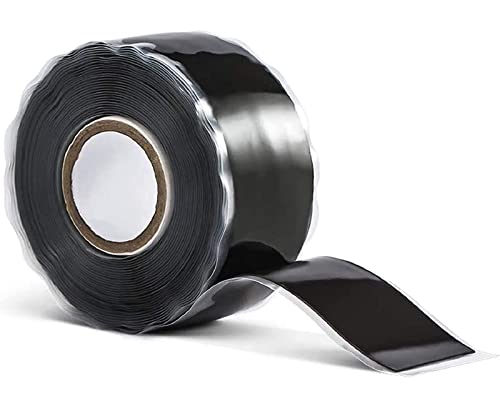 1inx10' Black Self-Fusing Silicone, Hose Repair Tape, Heavy Duty and Leak Proof Rubber Hose Tape, Pipe for Water, (0.5mm in Thickness)