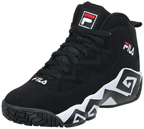 Fila Men's MB Fashion Sneaker, Black/White Red, 12 M US