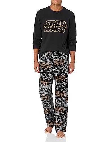 Amazon Essentials Star Wars Men's Flannel Pajama Sleep Sets, Star Wars Logo - Mens Flannel, X-Large