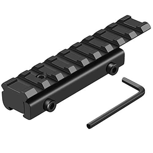 LONSEL Dovetail to Picatinny Rail Adapter 11mm Dovetail to 21mm Picatinny/Weaver Rail Convert Mount - Low Profile Scope Riser Rail Adaptor - Base Mount 3/8' to 7/8' Converter (1 Pack)