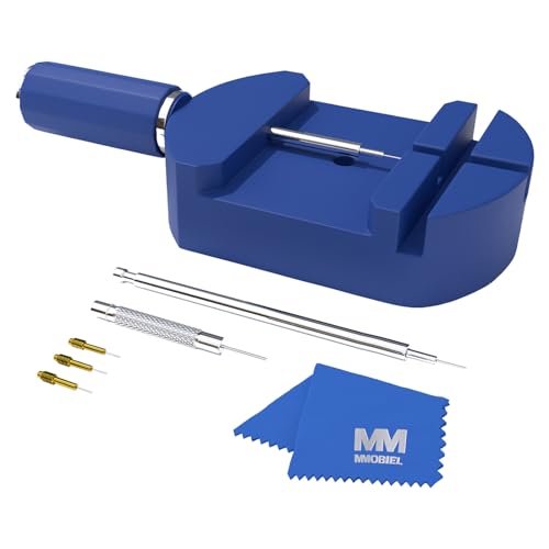 MMOBIEL Watch Link Removal Kit Watch Repair Kit for Pin Removal & Watch Bracelet Sizing, Watch Band Remover Tool, Watch Adjustment Tool Kit – Watch Link Removal Tool - Watch Pins Replacement Kit, Blue