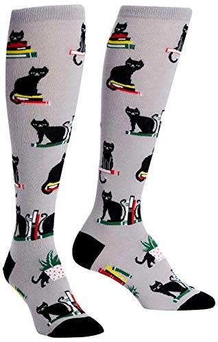 Sock It To Me Womens Booked For Meow Cat Knee High Socks