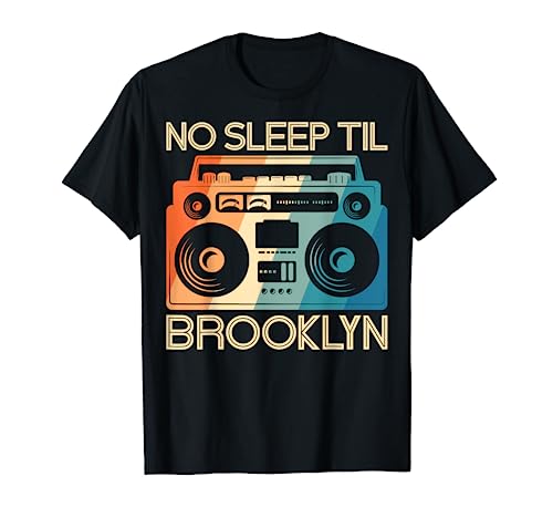 Cool Retro No Sleep Til Brooklyn, Old School Portable Stereo T-Shirt
