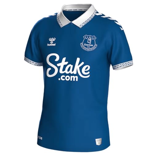 Hummel Men's Soccer Everton FC 23/24 Home & Away Jersey - Pay Homage to Everton's Legacy (US, Alpha, X-Large, Regular, Regular, Home - Blue)