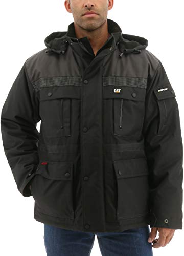Caterpillar Men's Heavy Insulated Parka, Black/Graphite, Large