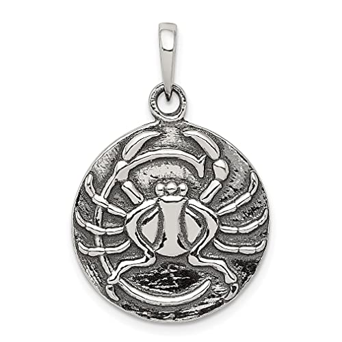 925 Sterling Silver Vintage Cancer Horoscope Zodiac Necklace Charm Pendant Fine Jewelry For Women Gifts For Her